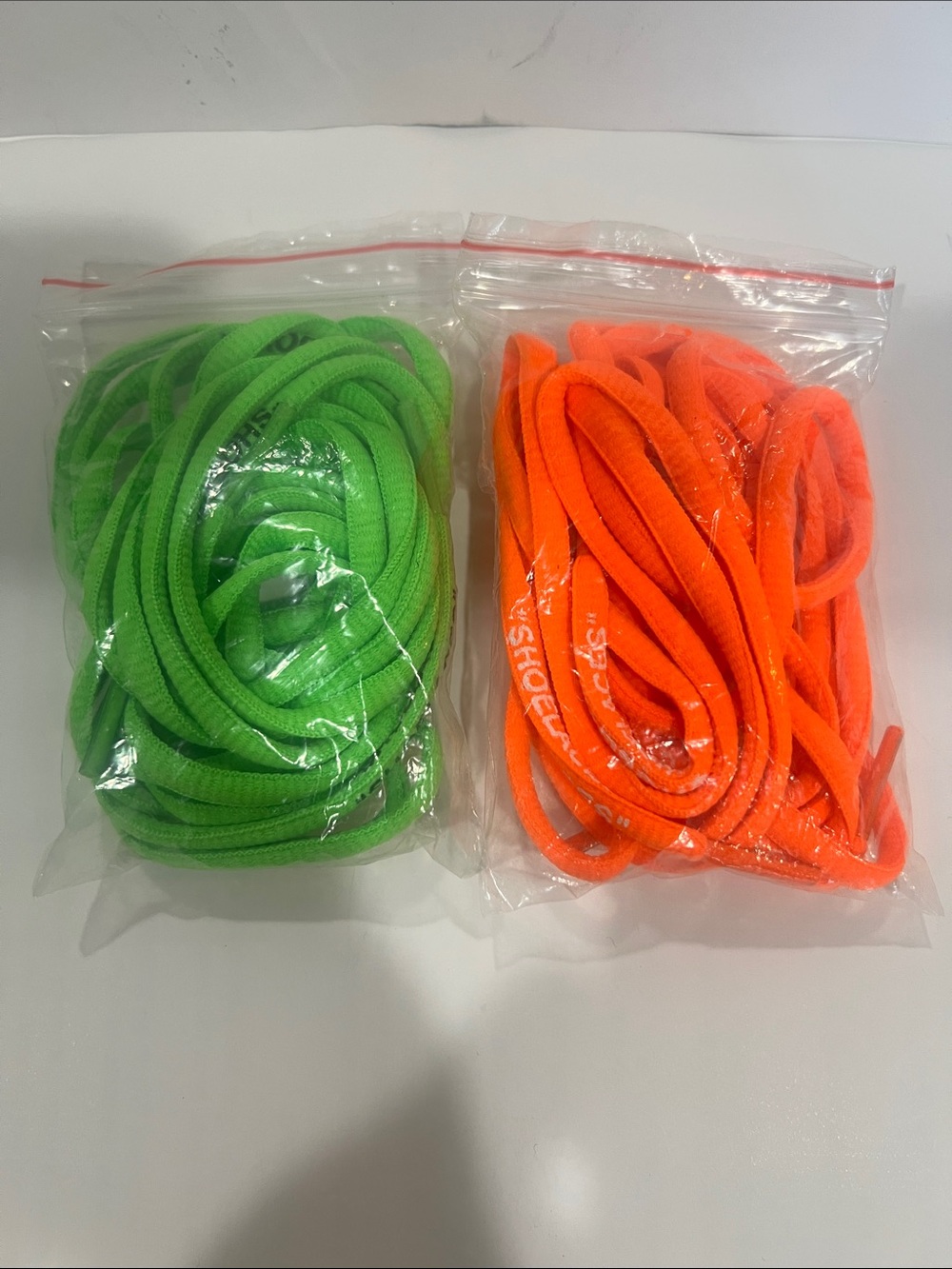 Neon Kids Shoelaces - Green & Orange